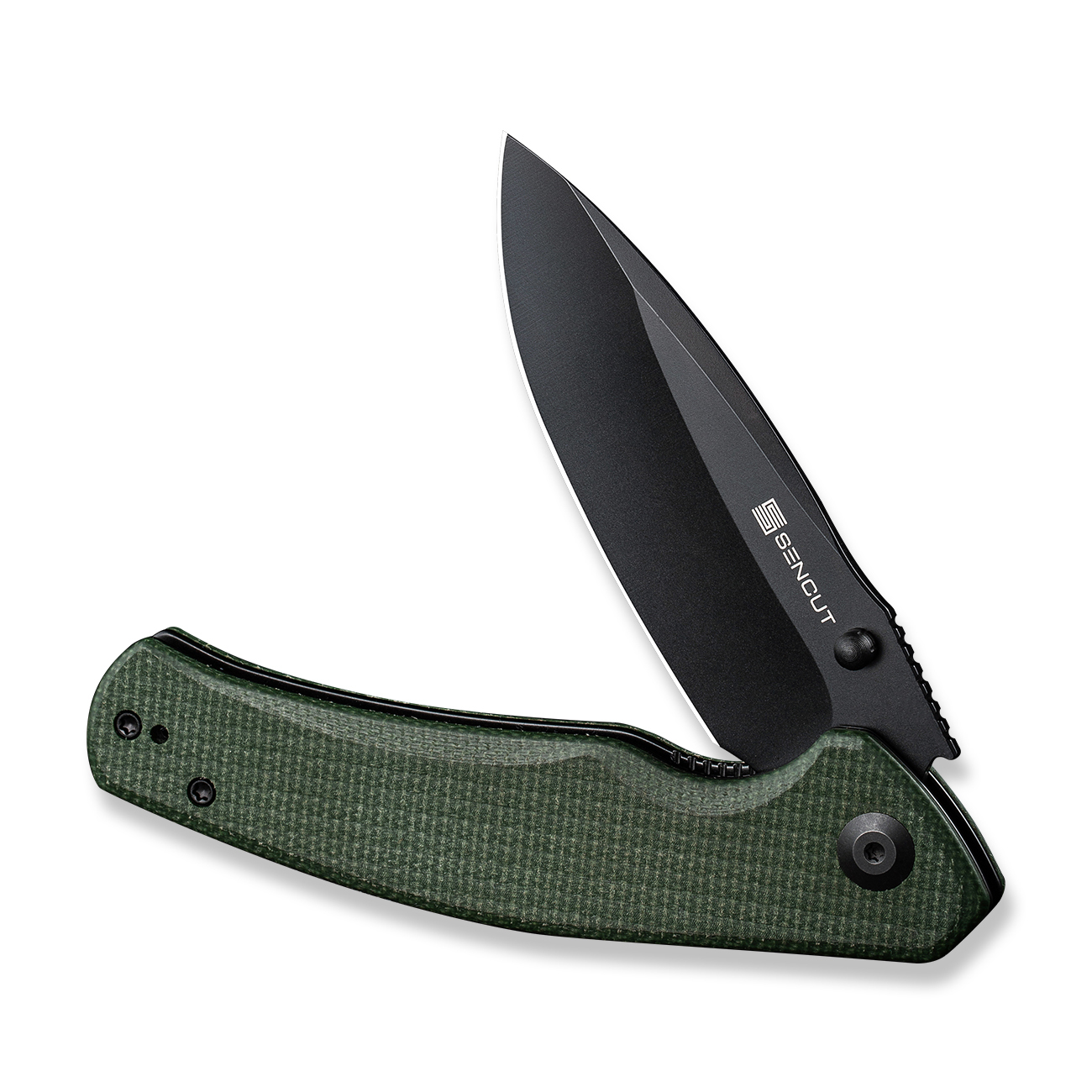 Складной нож Sencut Slashkin, сталь D2, рукоять canvas micarta, black/green - фото 3