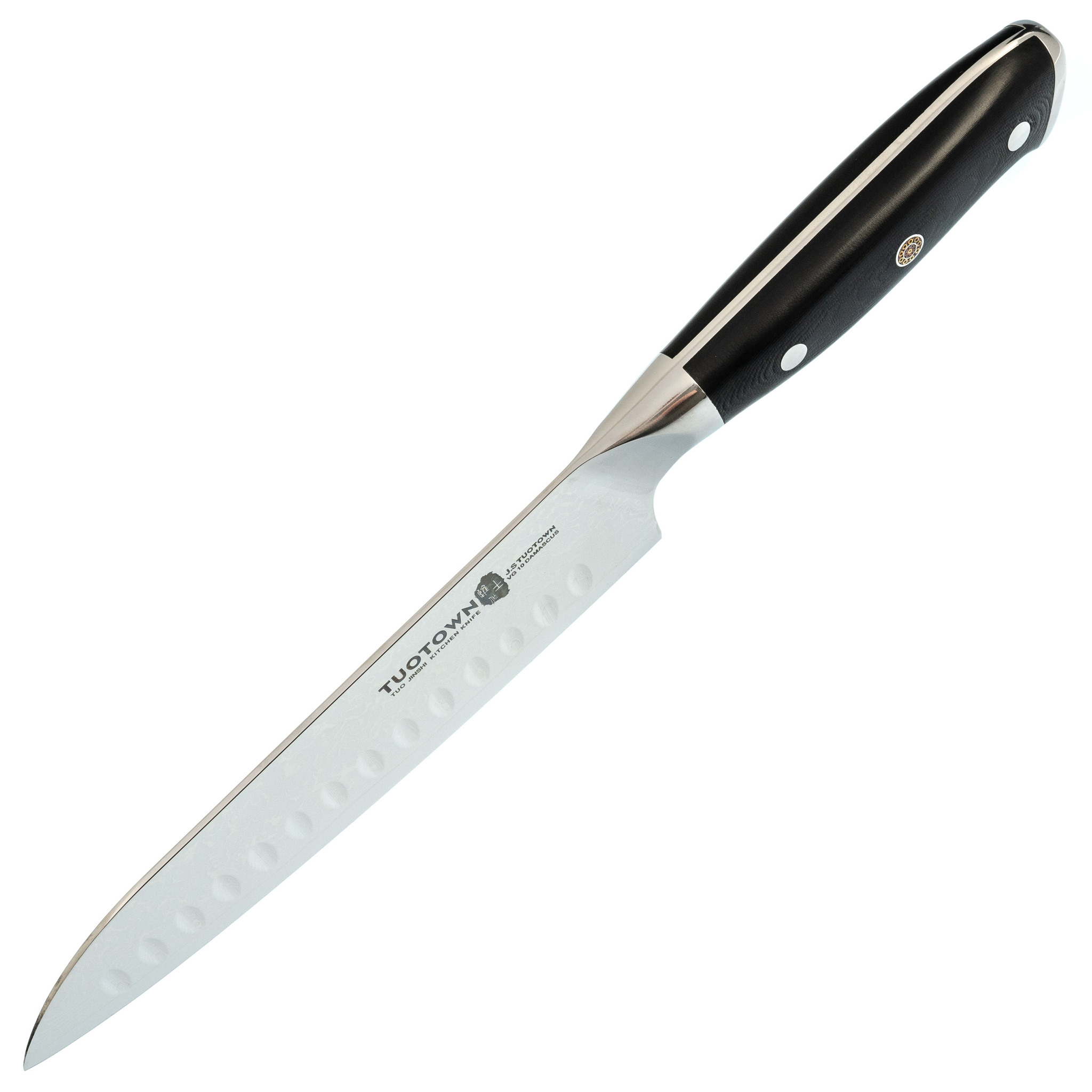 Нож кухонный Сантоку Tuotown, серия D.JS, VG10 Дамасская сталь - фото 3