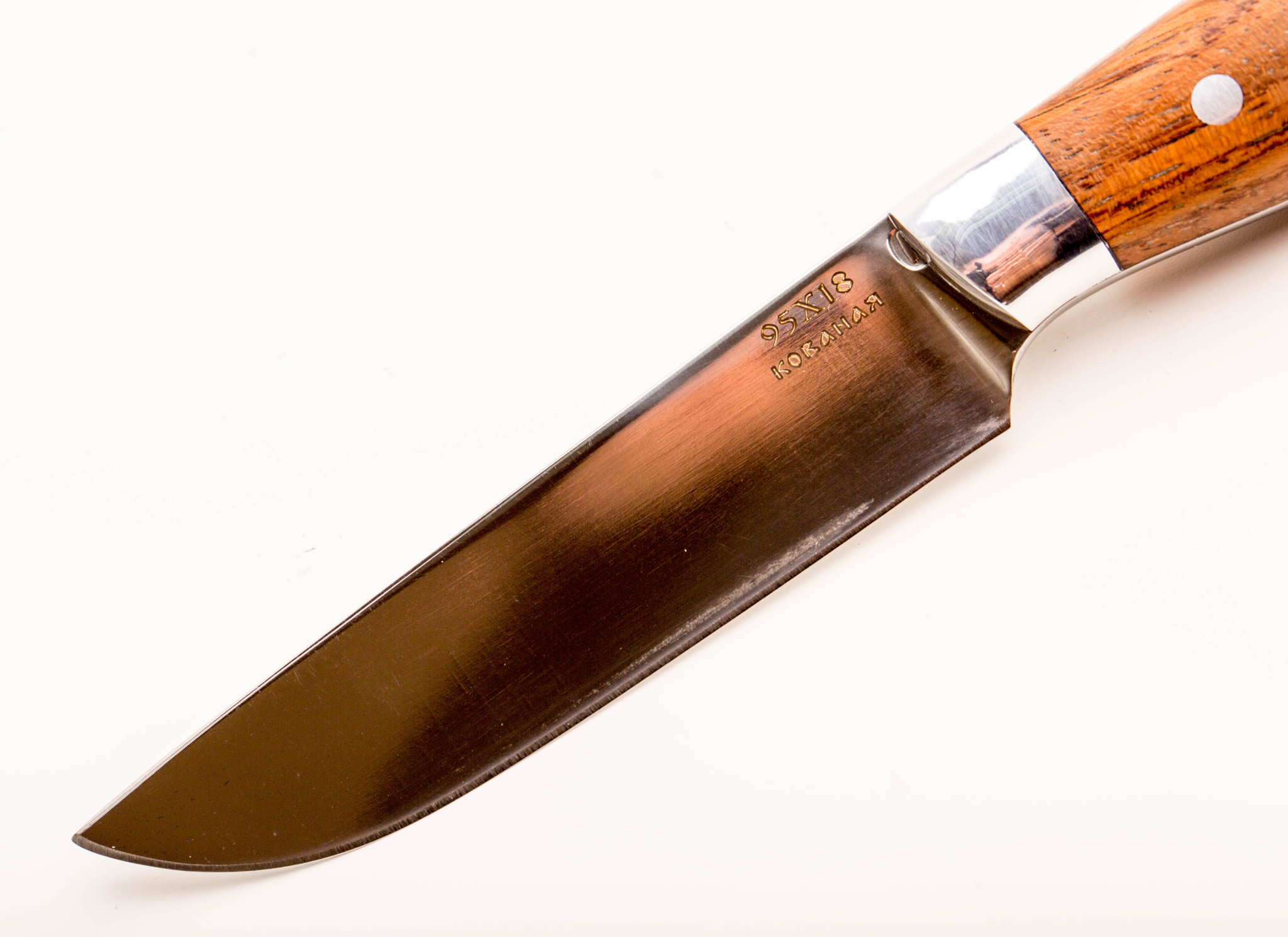 Нож цельнометаллический МТ-52, орех, кованая сталь 95х18 - фото 2