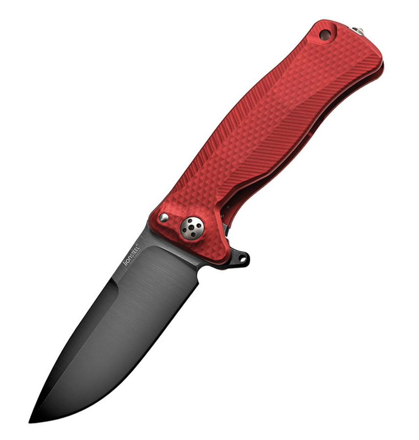 Нож складной LionSteel SR11A RB RED, сталь Uddeholm Sleipner® Black Finish, рукоять алюминий (Solid®), красный