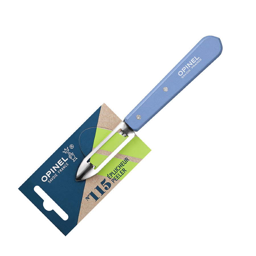 фото Нож для чистки овощей opinel №115, деревянная рукоять, нержавеющая сталь, синий, блистер