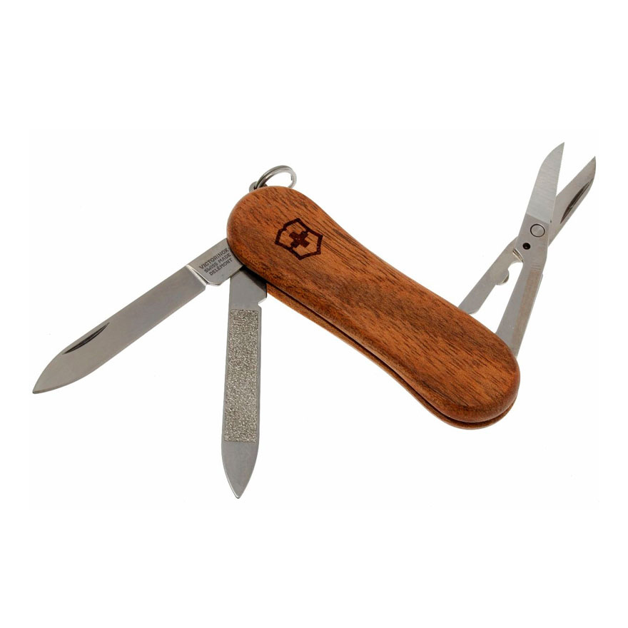 фото Нож перочинный victorinox evowood 81, сталь x50crmov15, рукоять ореховое дерево, коричневый