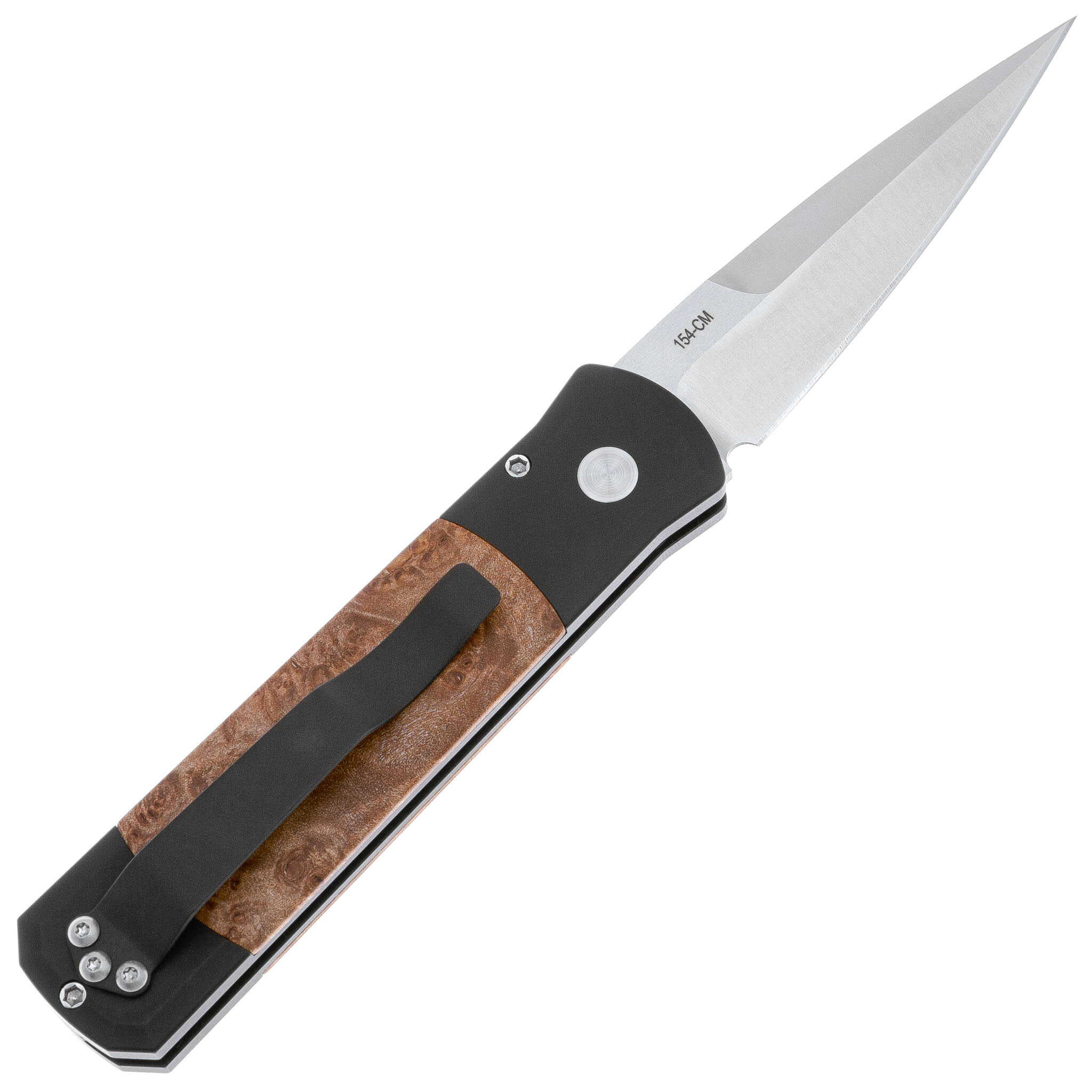 фото Автоматический складной нож pro-tech godson™, сталь 154cm, рукоять алюминий/клен