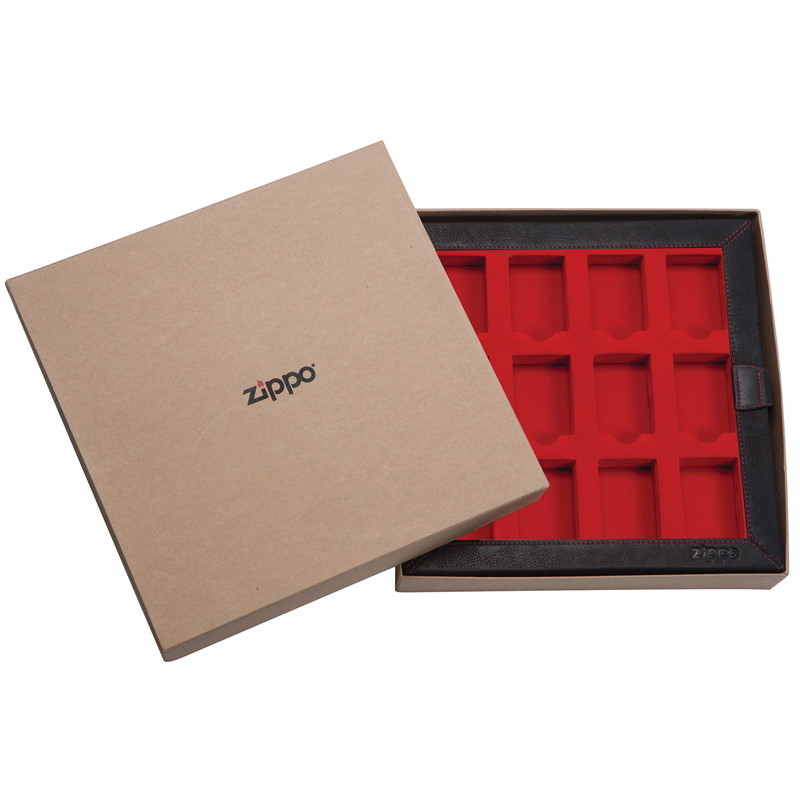 Кейс коллекционера для 12 зажигалок ZIPPO, чёрный, натуральная кожа, 24,5x3x24,5 см - фото 5