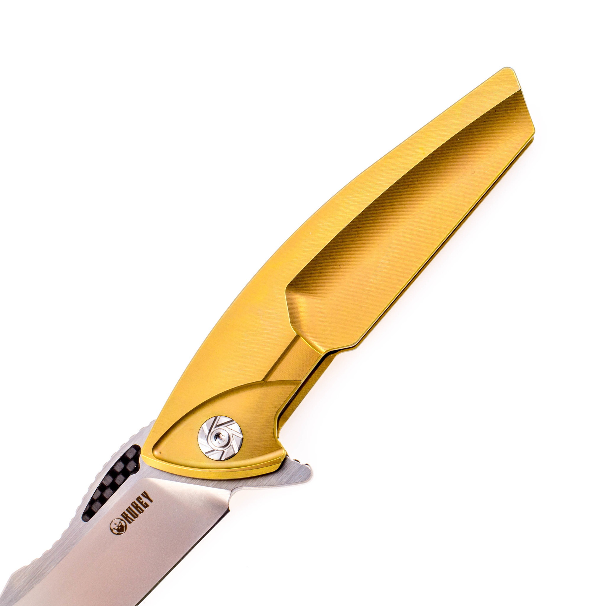 Складной нож Kubey KU204A, сталь S35VN,золотой - фото 2