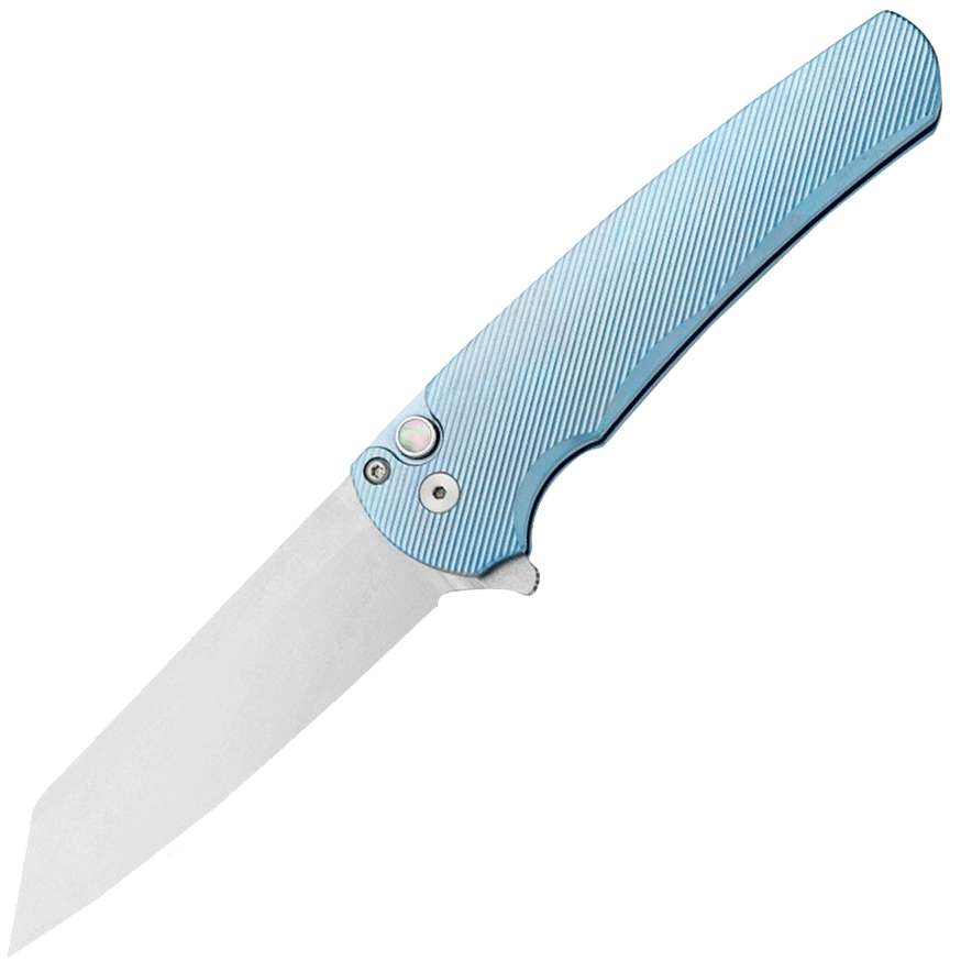 фото Складной нож pro-tech malibu blue titanium, сталь 20cv, рукоять титан