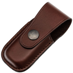 Фото Чехол для складного ножа на пояс, 100 мм, кнопка, коричневый