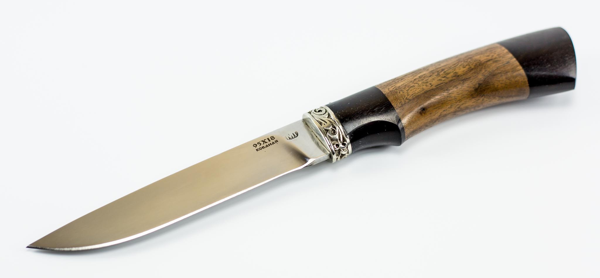 Нож туристический МТ-103, черный граб/платан, кованная сталь 95х18 - фото 2