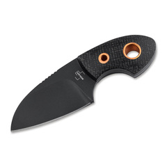 Фото Шейный нож с фиксированным клинком Boker Gnome all Black Copper, сталь D2, рукоять микарта, черный
