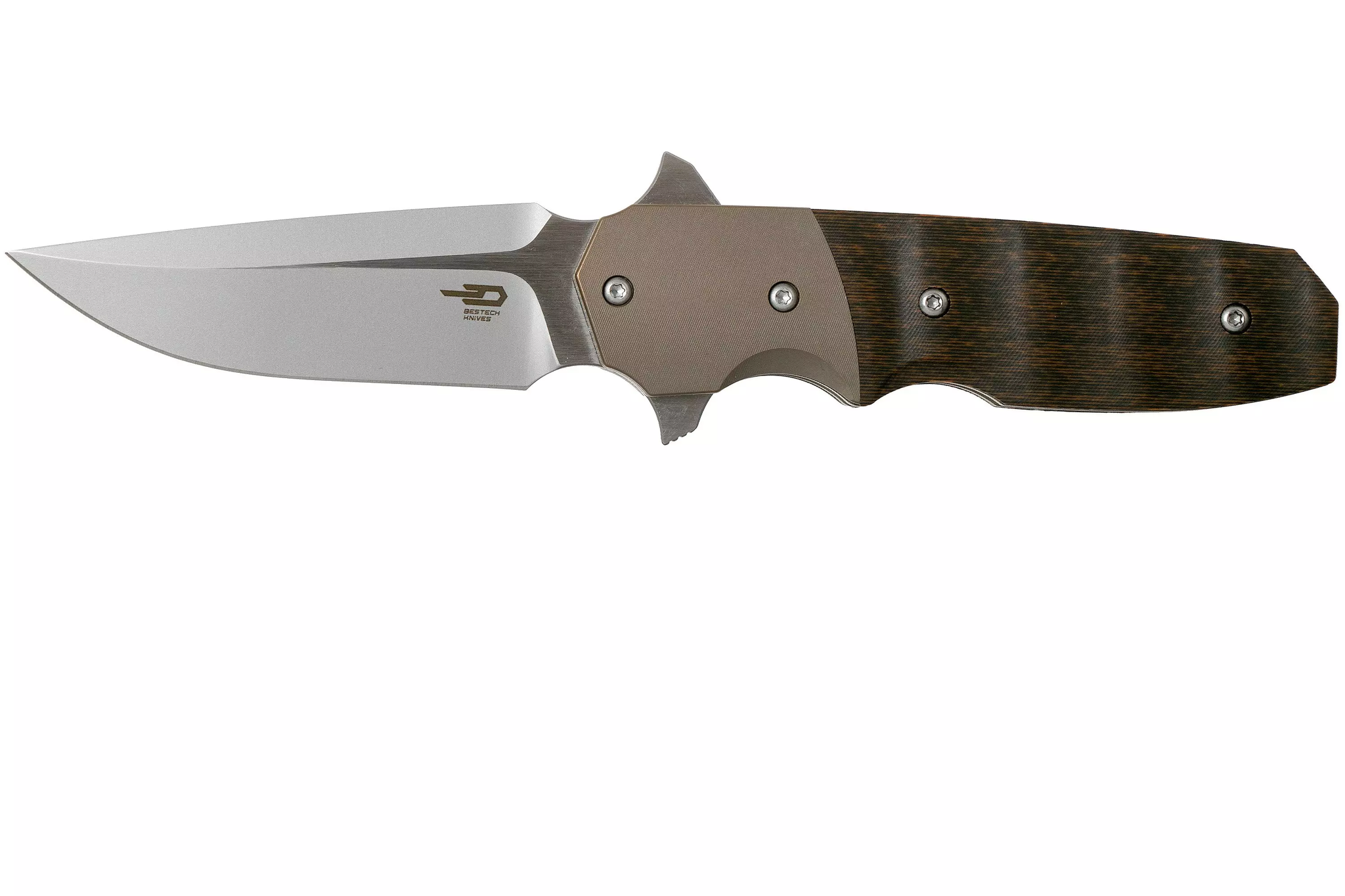 Складной нож Bestech Freefall, сталь S35VN, рукоять титан/черно-оранжевый карбон - фото 2