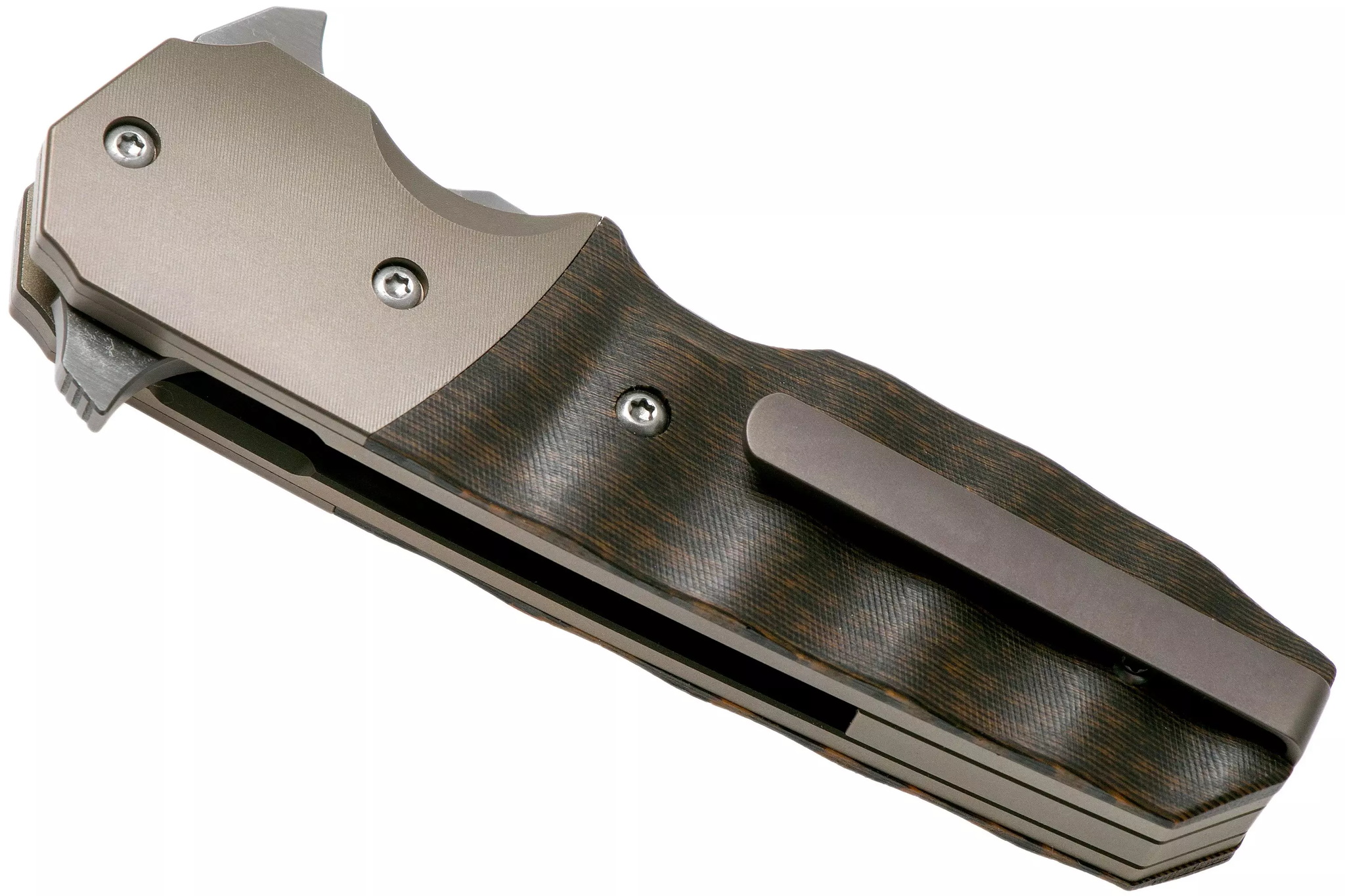Складной нож Bestech Freefall, сталь S35VN, рукоять титан/черно-оранжевый карбон - фото 5