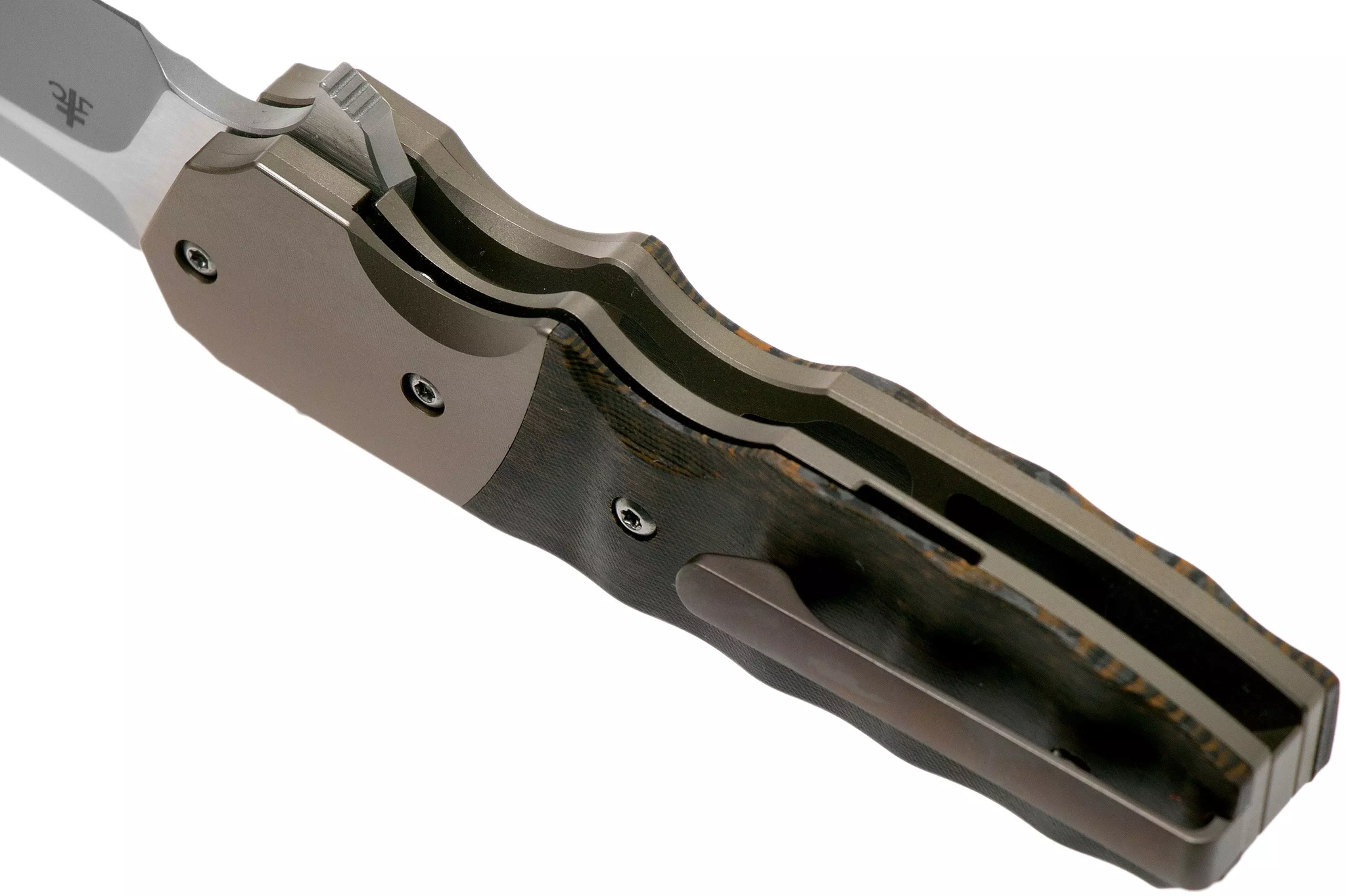 Складной нож Bestech Freefall, сталь S35VN, рукоять титан/черно-оранжевый карбон - фото 6
