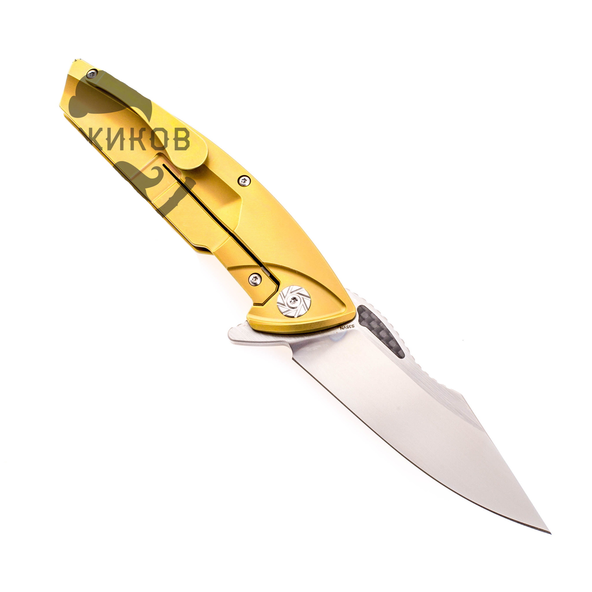 Складной нож Kubey KU204A, сталь S35VN,золотой от Ножиков