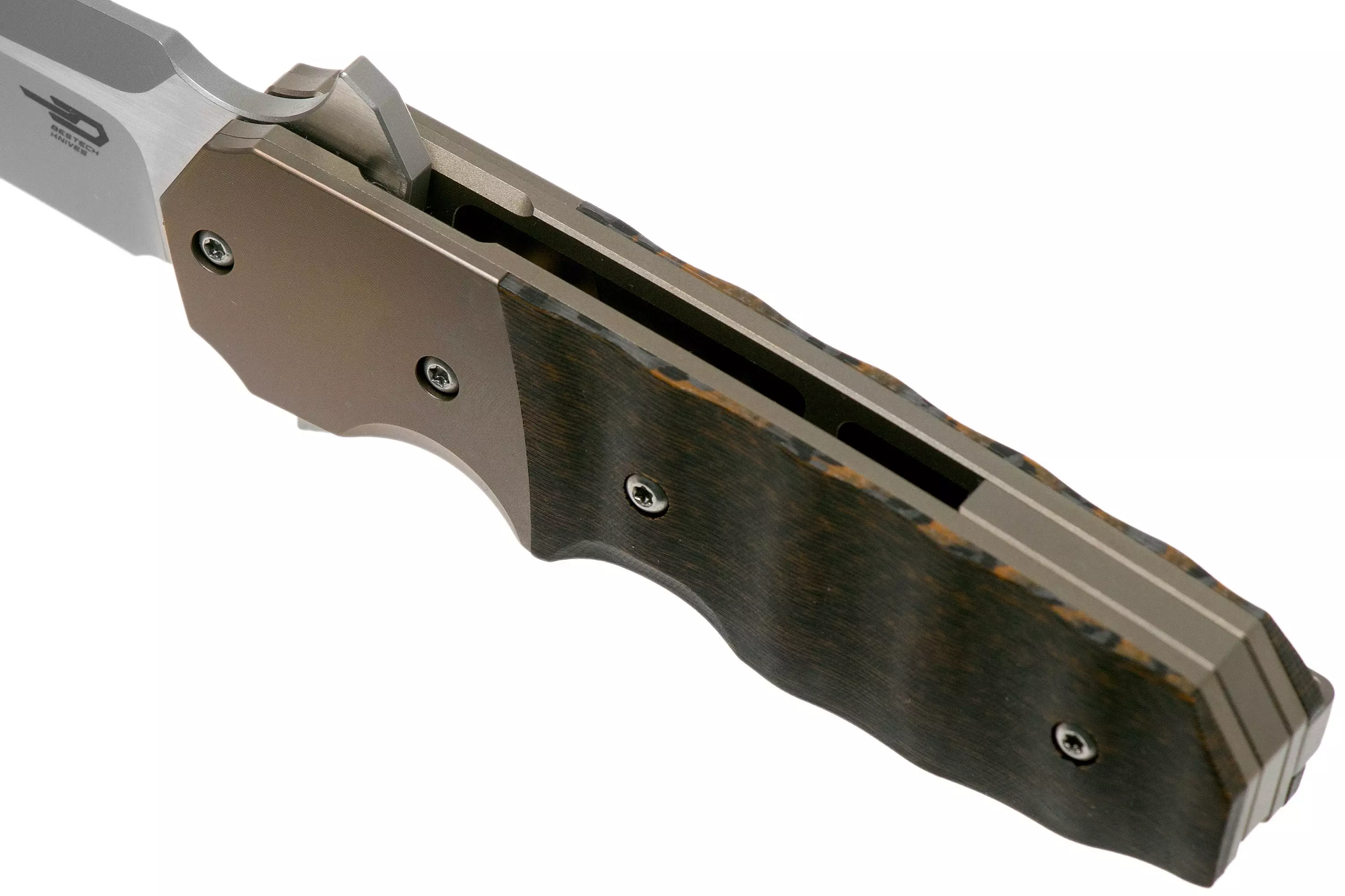 Складной нож Bestech Freefall, сталь S35VN, рукоять титан/черно-оранжевый карбон - фото 8
