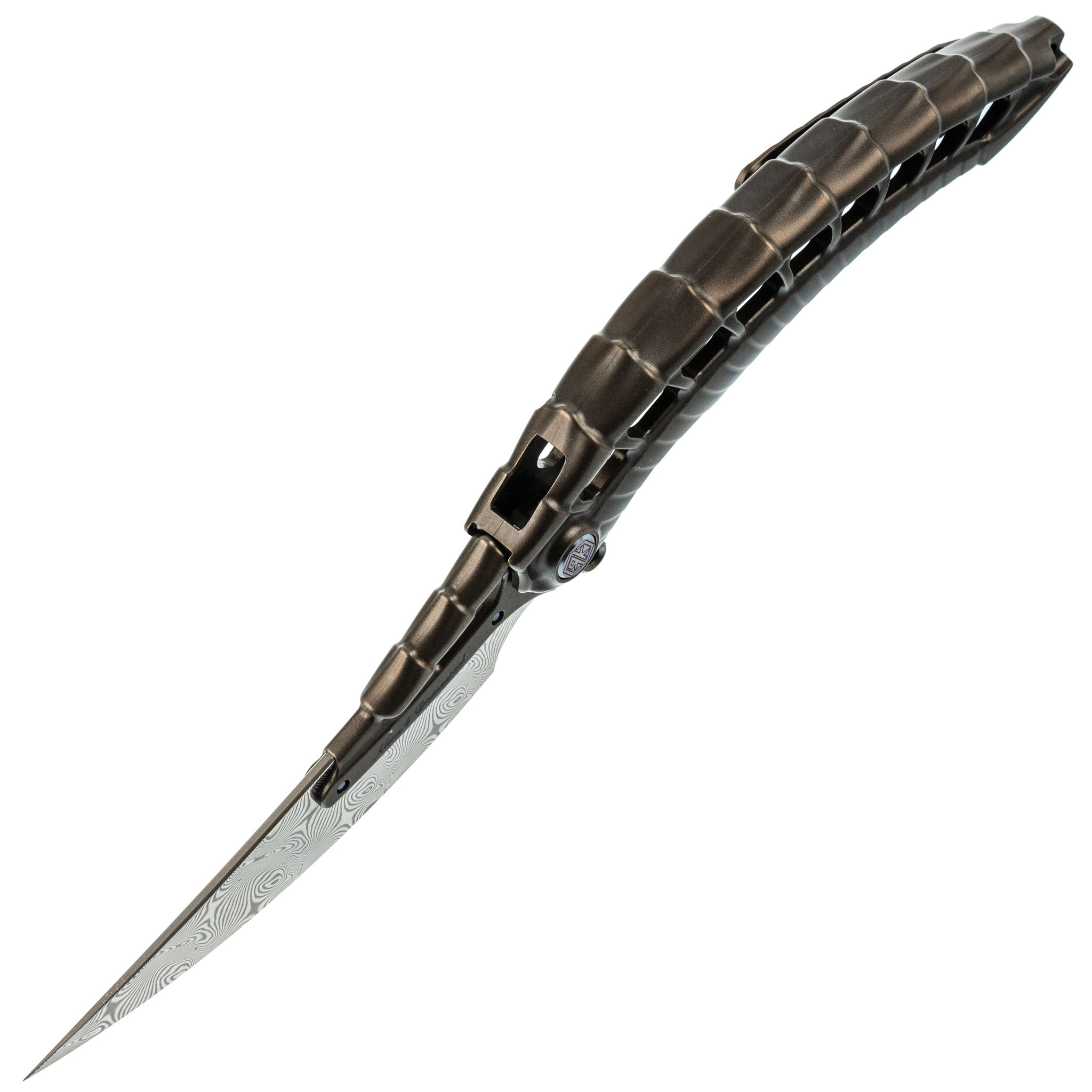 Складной нож Alien с тактической ручкой, сталь Damasteel, Rikeknife - фото 2