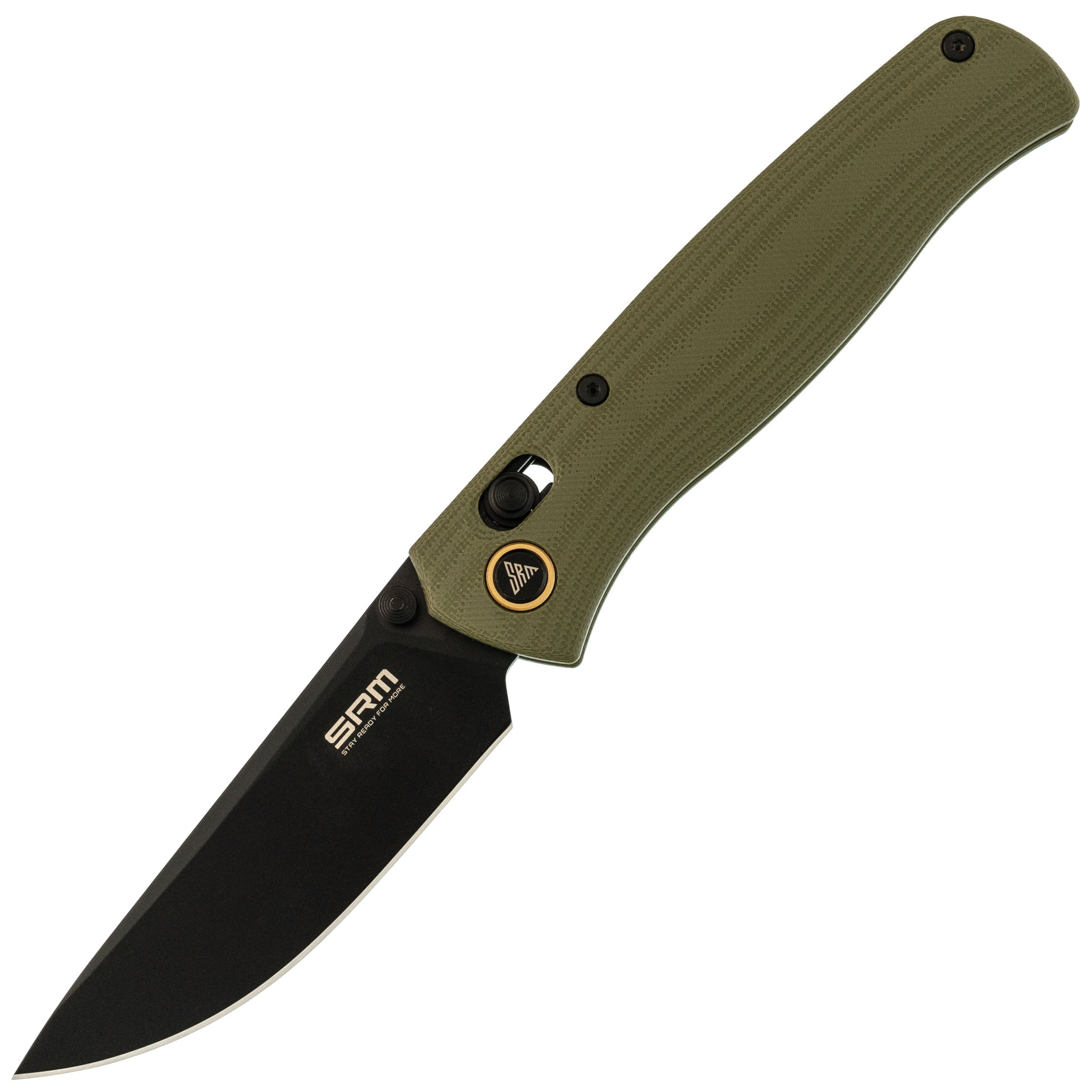 Складной нож SRM 255I-GP, сталь 10Cr15CoMoV PVD, рукоять OD Green G10