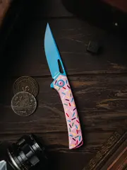 Фото Нож складной Mr.Blade Finch Doughnut, сталь AUS-8 BL, рукоятка G10 Pink