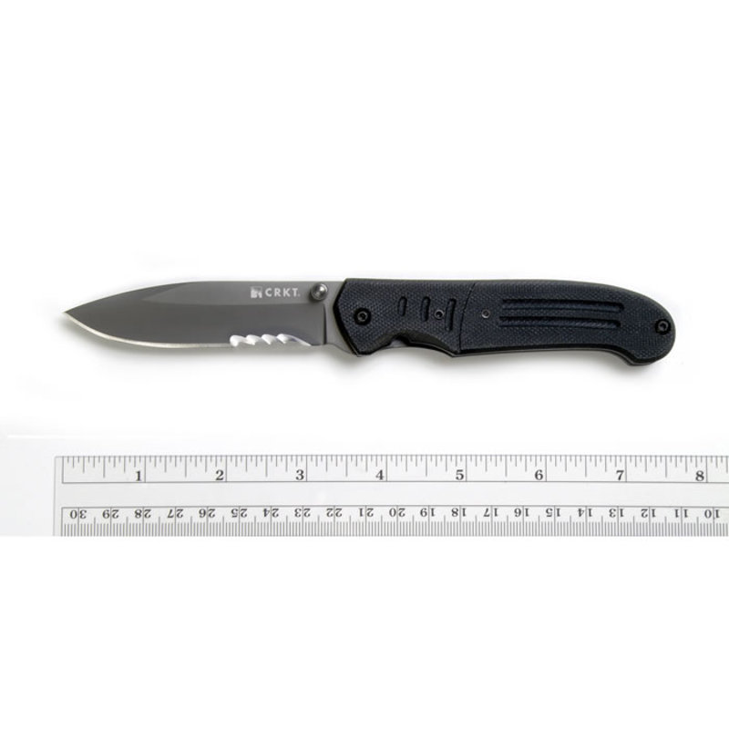 Полуавтоматический складной нож Ignitor T Veff Serrations™, CRKT 6865, сталь 8Cr14MoV Titanium Nitride, рукоять стеклотекстолит G10 - фото 3