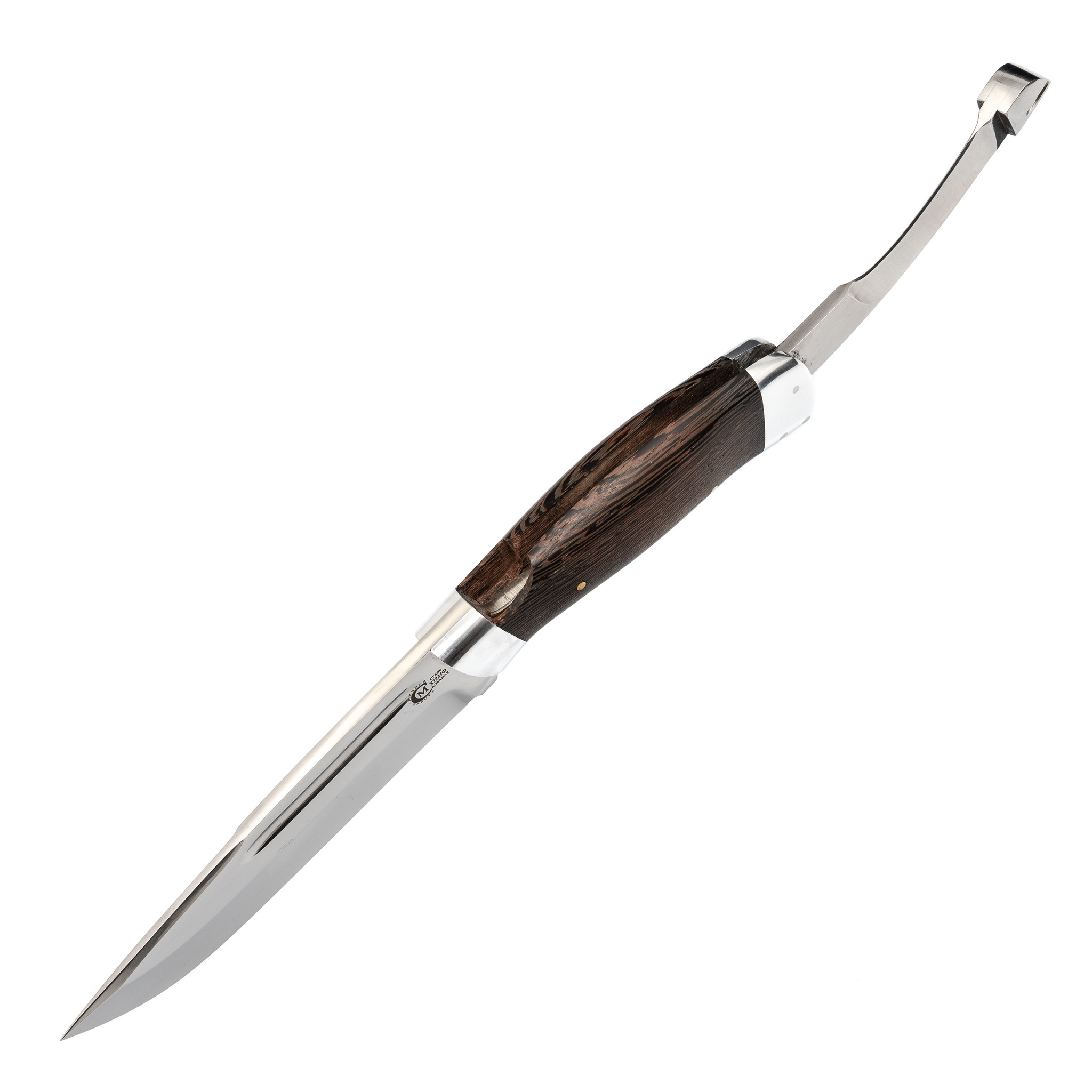 Нож шкуросъемный Путник, сталь Х12МФ, резная венге от Ножиков