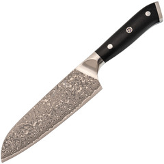 Фото Кухонный нож Сантоку D.JS Tuotown, сталь VG10 Дамасская сталь, рукоять G10