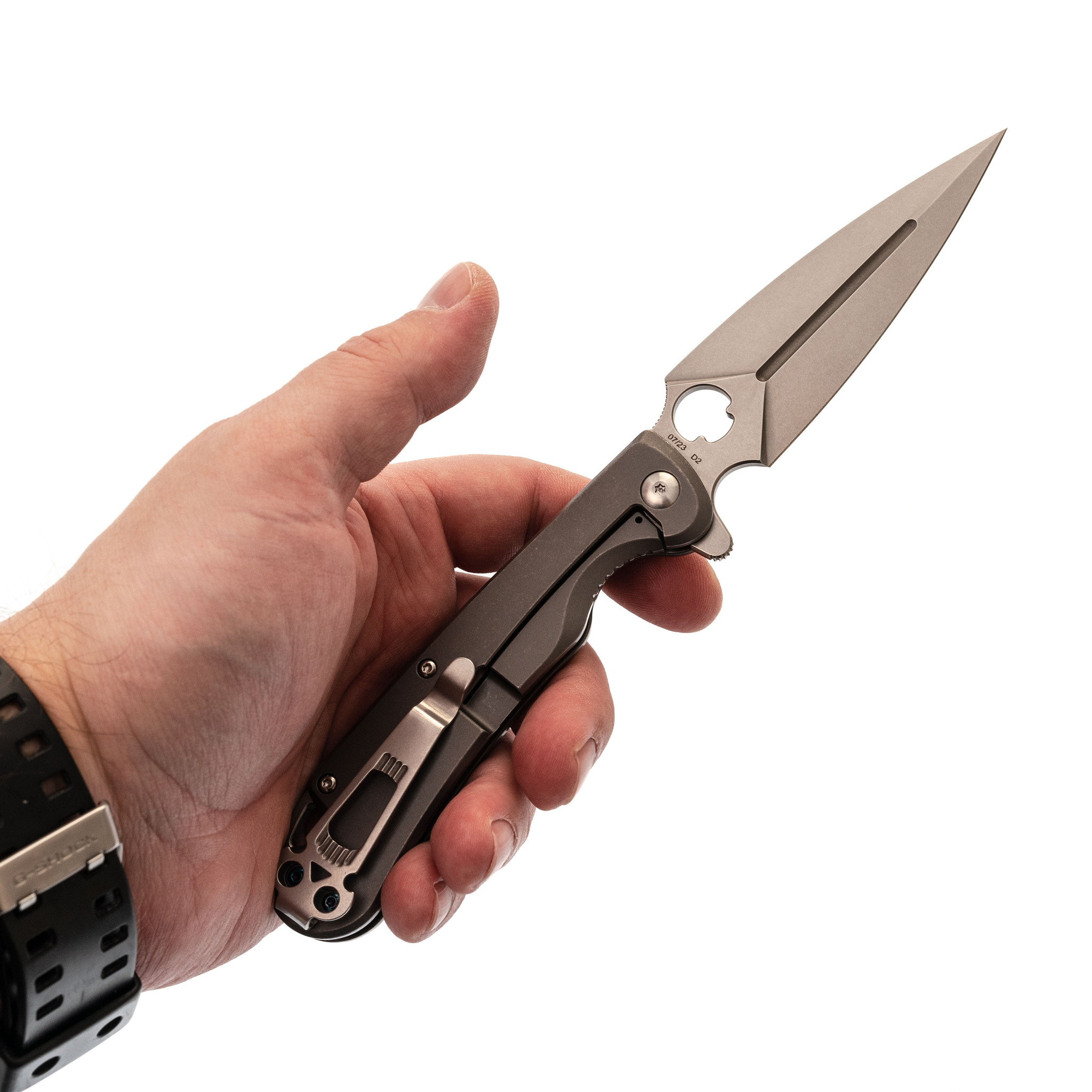 Складной нож Dagger Arrow Gray SW, сталь D2, рукоять сталь - фото 8