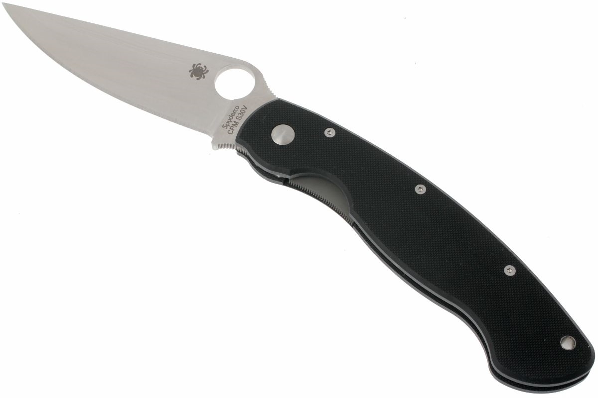 фото Нож складной military™ model - spyderco c36gpe, сталь crucible cpm® s30v™ satin plain, рукоять стеклотекстолит g10, чёрный