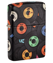 Фото Зажигалка ZIPPO Records Design с покрытием 540 Matte, латунь/сталь, черная, 38x13x57 мм