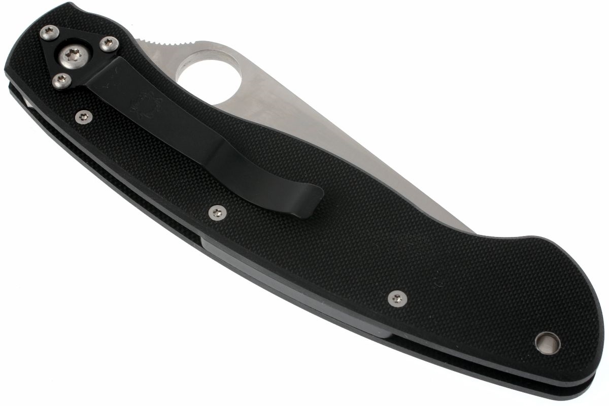 фото Нож складной military™ model - spyderco c36gpe, сталь crucible cpm® s30v™ satin plain, рукоять стеклотекстолит g10, чёрный