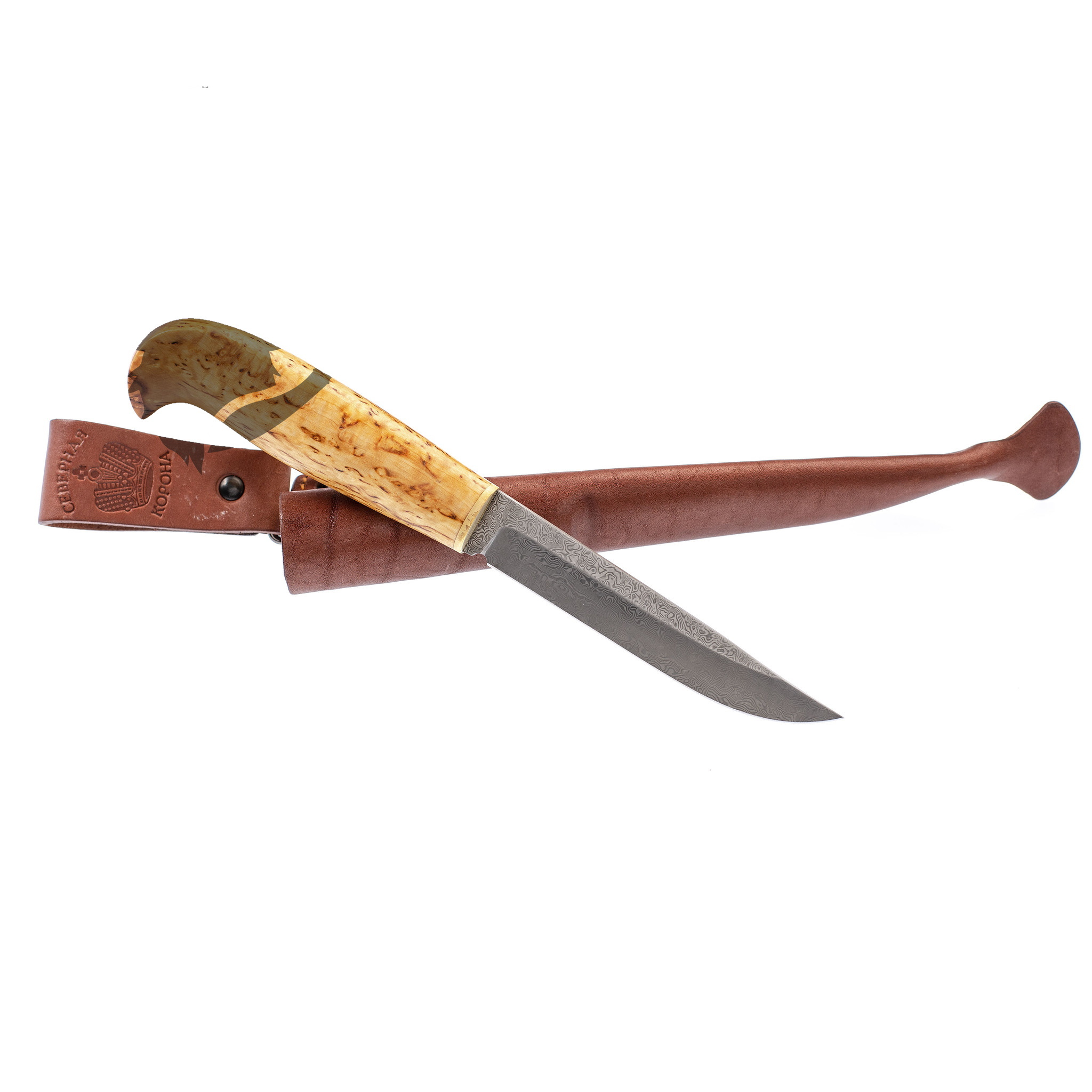 Нож якутский Ilmari, сталь ZDI-1016, рукоять карельская береза - фото 4