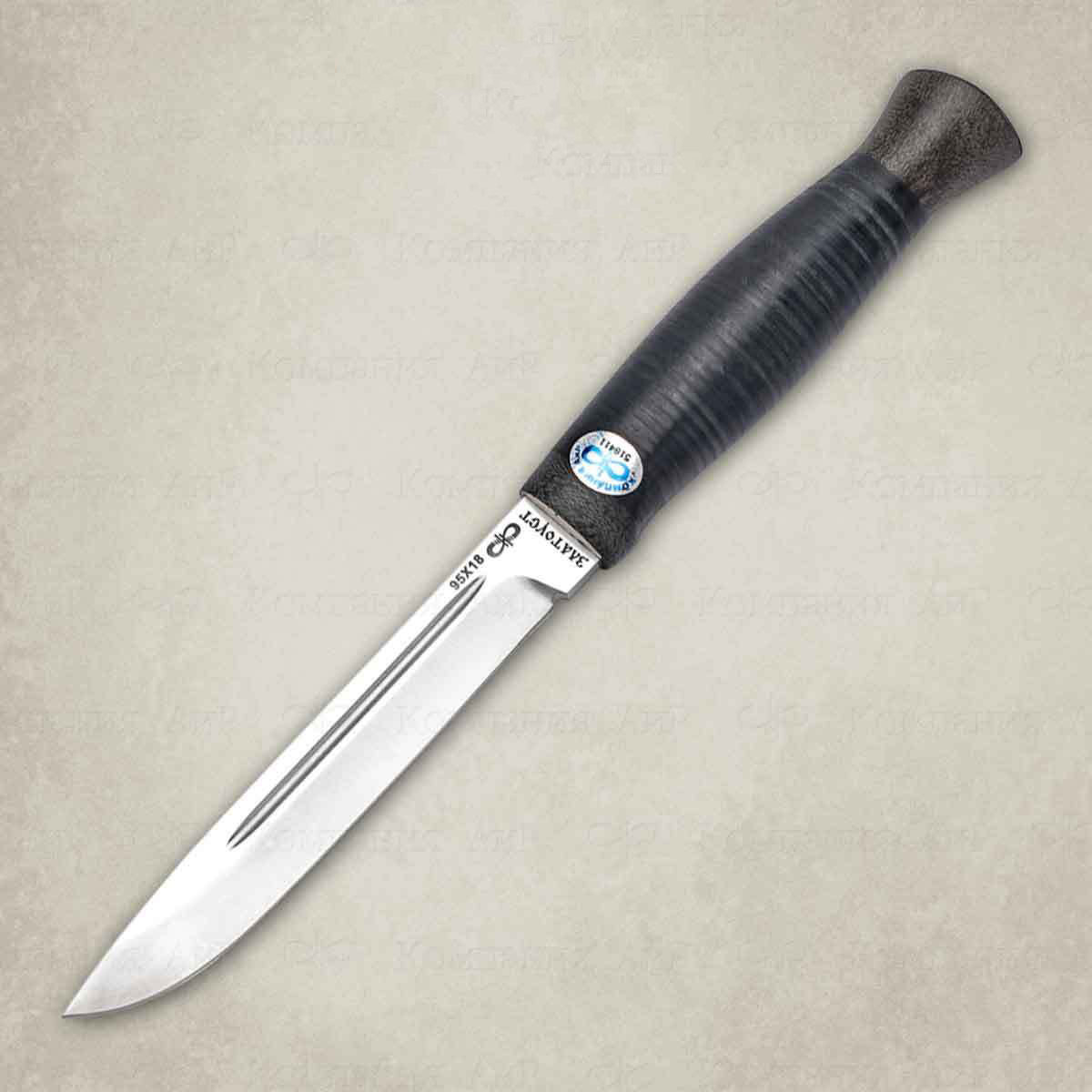 Нож Финка-3, АиР, кожа, 95х18 - фото 1