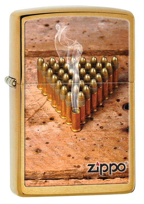  ZIPPO Bullets, латунь с покрытием Brushed Brass, медный .