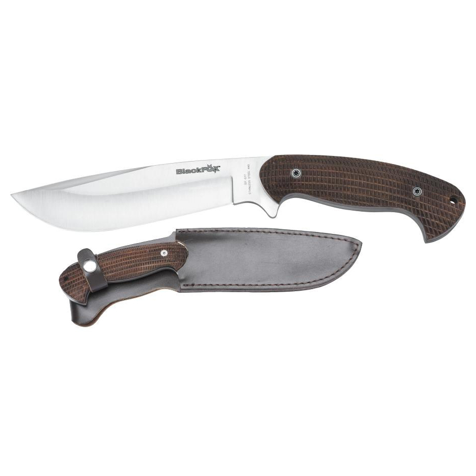 фото Нож fox blackfox hunting knife, сталь 440а, рукоять pakka wood, коричневый