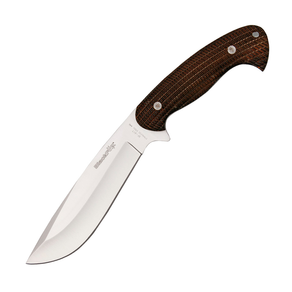 Нож Fox BlackFox Hunting Knife, сталь 440А, рукоять Pakka Wood, коричневый