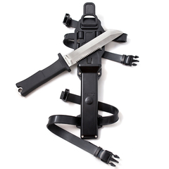 Фото Нож водолазный Мурена, сталь 95х18, рукоять термоэластопласт, пластиковые ножны