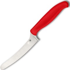 Фото Универсальный кухонный нож Spyderco Z-Cut Offset Kitchen, сталь CTS™ - BD1 Alloy, рукоять красный полипропилен