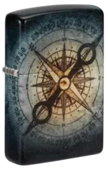 Фото Зажигалка ZIPPO Compass Ghost с покрытием Glow In The Dark Green, латунь/сталь, черная