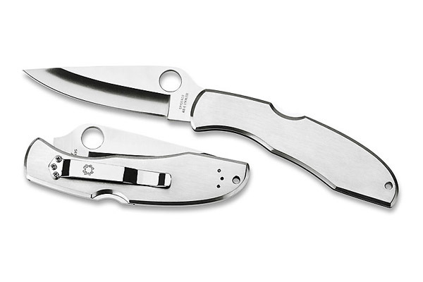 Складной нож Endura 4 - Spyderco 10P, сталь VG-10 Satin Plain, рукоять нержавеющая сталь - фото 3