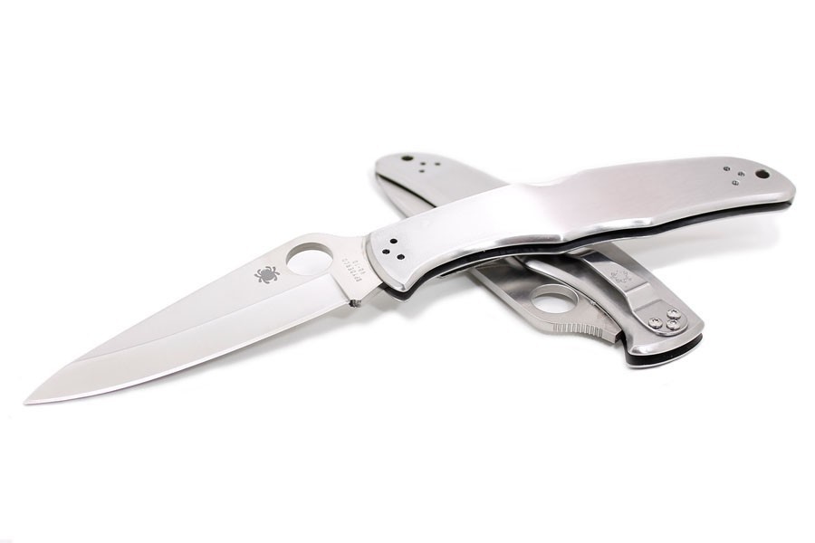 Складной нож Endura 4 - Spyderco 10P, сталь VG-10 Satin Plain, рукоять нержавеющая сталь - фото 2