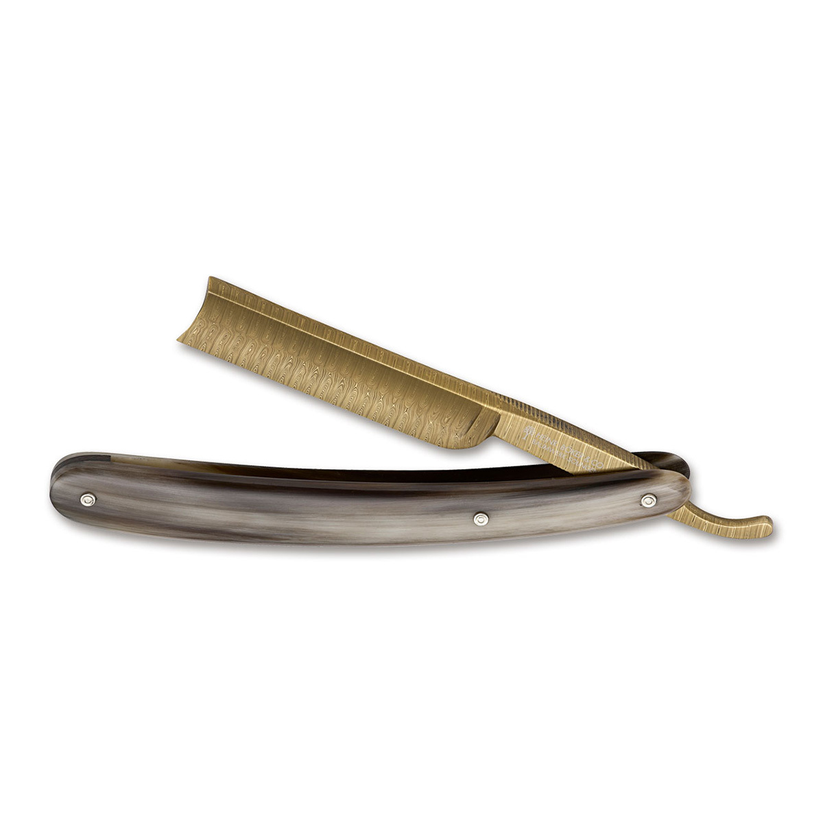 Опасная бритва Boker Gold Damast Horn 5/8, дамасская сталь, рукоять рог от Ножиков
