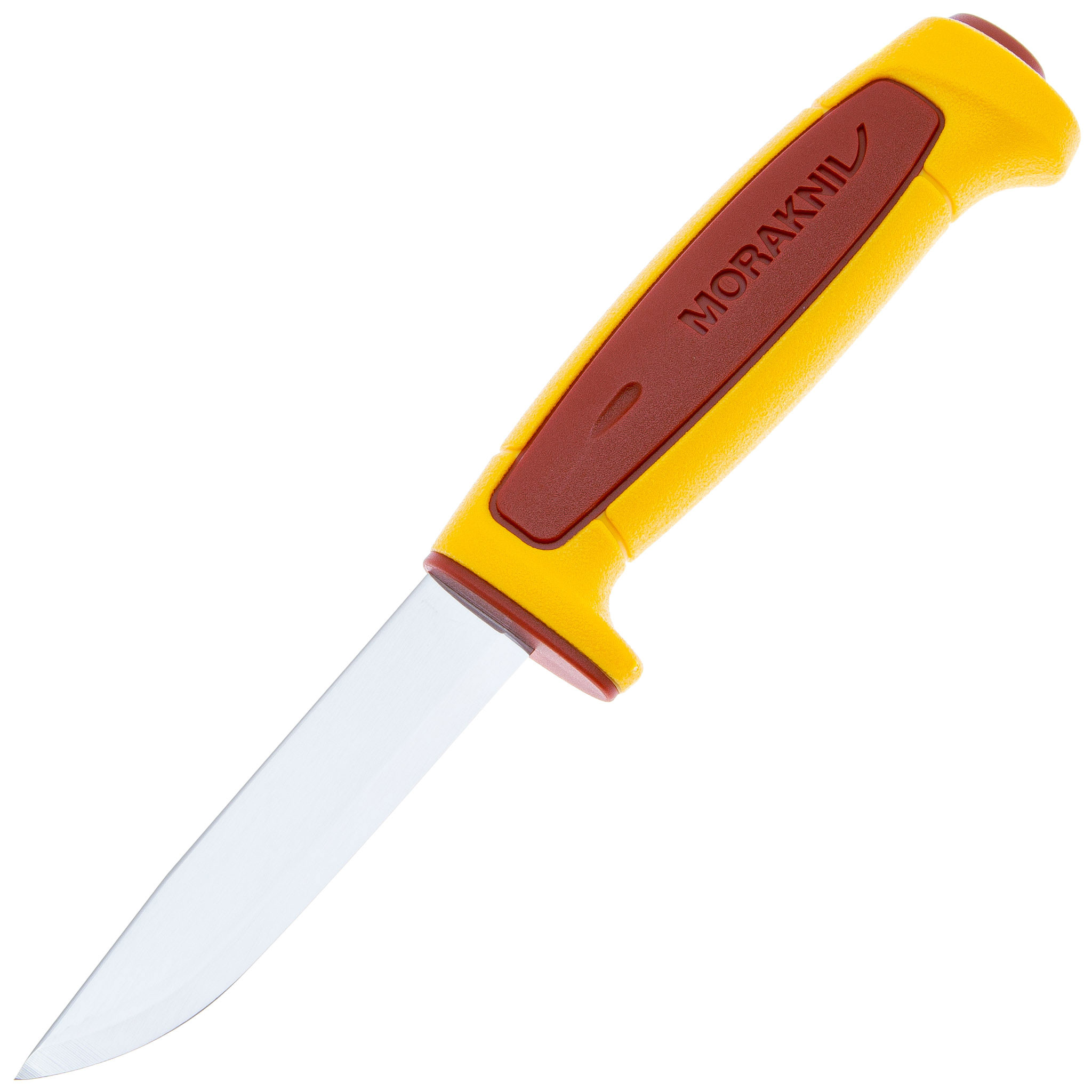 Нож с фиксированным лезвием Morakniv Basic 546, 2023, сталь Sandvik 12C27, рукоять пластик, yellow/red
