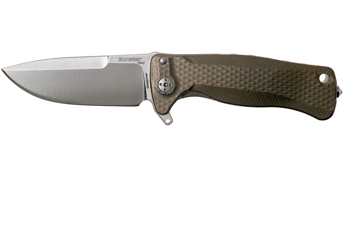 Нож складной LionSteel SR22 B (BRONZE) Mini, сталь Uddeholm Sleipner® Satin, рукоять титан по технологии Solid®, бронзовый - фото 7
