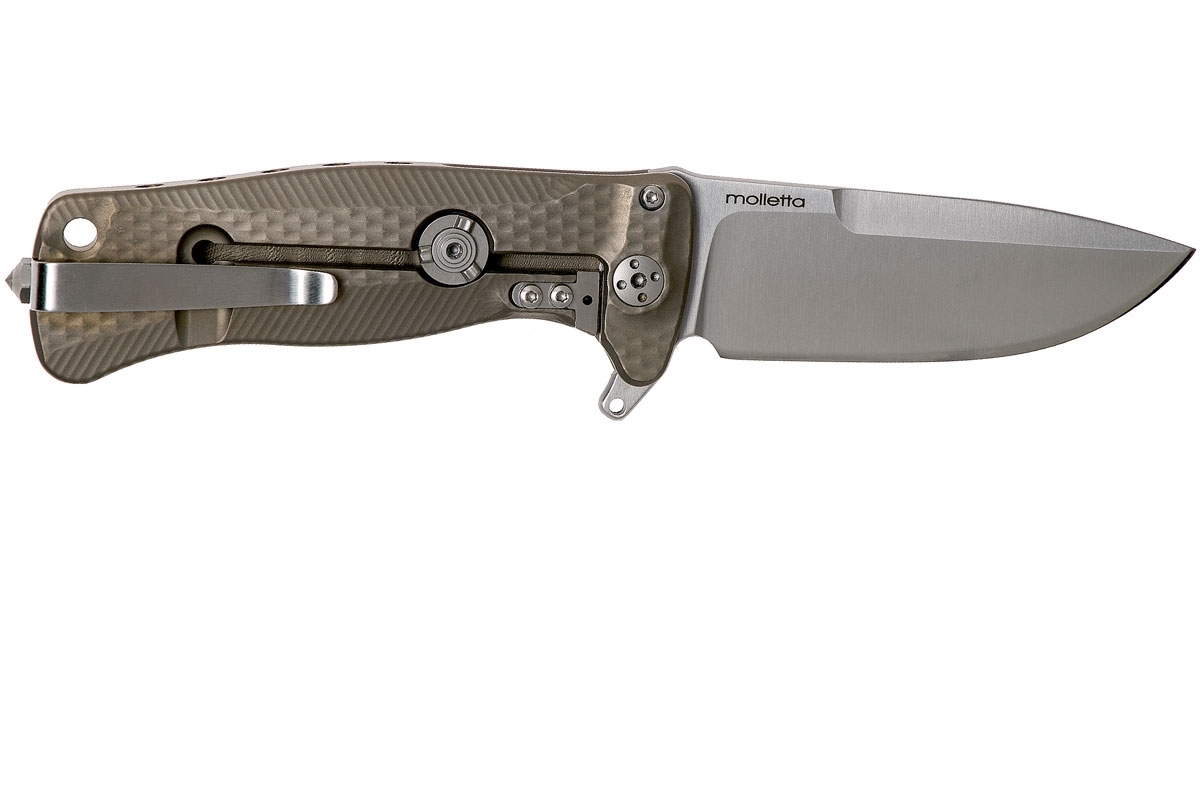 Нож складной LionSteel SR22 B (BRONZE) Mini, сталь Uddeholm Sleipner® Satin, рукоять титан по технологии Solid®, бронзовый - фото 8