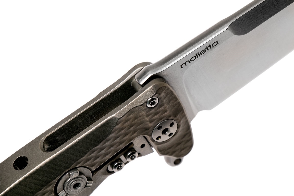 Нож складной LionSteel SR22 B (BRONZE) Mini, сталь Uddeholm Sleipner® Satin, рукоять титан по технологии Solid®, бронзовый - фото 10