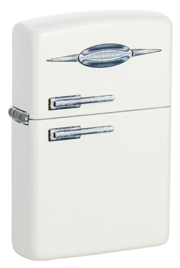 фото Зажигалка zippo retro fridge design с покрытием white matte, латунь/сталь