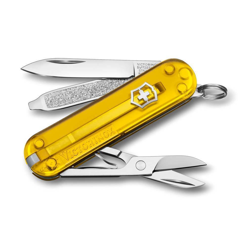 Нож Victorinox Classic SD Colors, Tuscan Sun (0.6223.T81G) жёлтый полупрозрачный, 7 функций 58мм