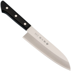 Фото Кухонный Шеф нож Сантоку Tojiro Western Knife F-316, сталь VG-10, рукоять стабилизированная древесина, черный