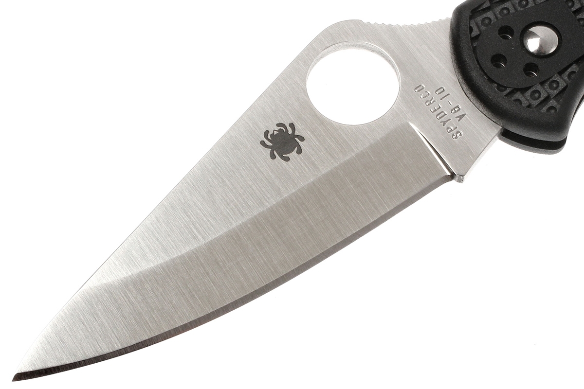 фото Складной нож delica 4 - spyderco c11pbk, сталь vg-10 satin plain, рукоять высококачественный термопластик frn, чёрный
