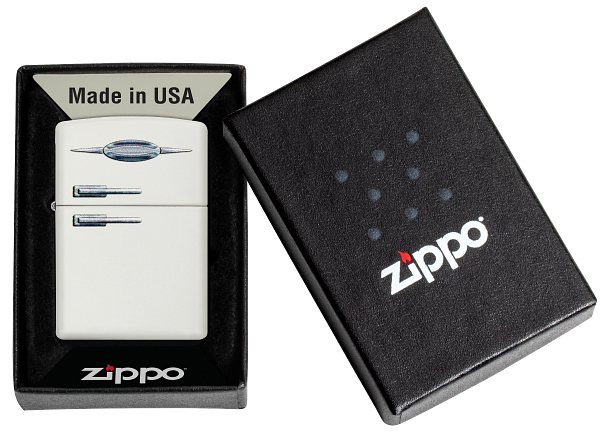 Зажигалка ZIPPO Retro Fridge Design с покрытием White Matte, латунь/сталь - фото 2