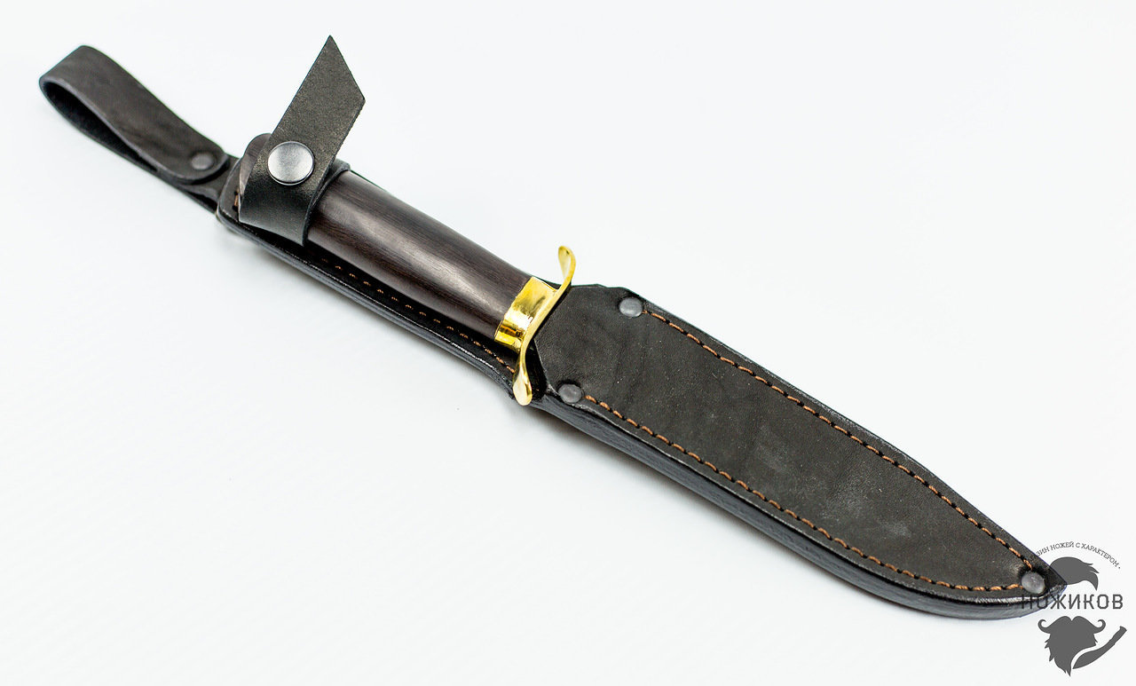 Нож разведчика НР-40, дамасская сталь, рукоять граб, латунь от Ножиков