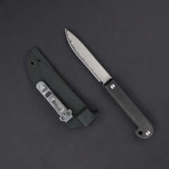 Фото Туристический нож Daggerr Ataman, сталь VG-10/Damascus, рукоять Black Micarta